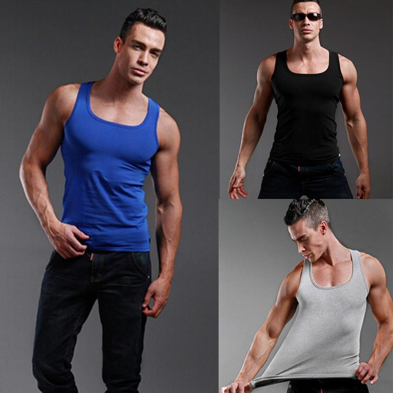 Sleeveless Undershirt - Heren sportvest mouwloos vierkante hals bodybuilding