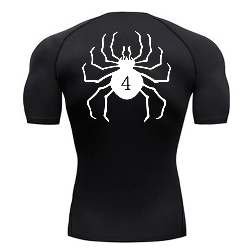 Base Layer Top - Compressieshirts met spinnenprint voor heren Atletische
