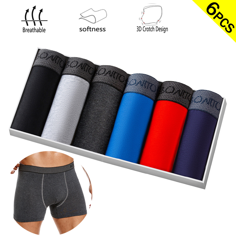 Multi Pack Underwear - 6 stks/pak Boxer Briefs Effen Kleur